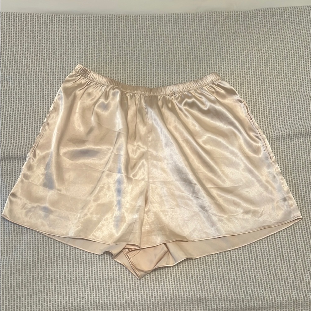 Daily Drills Cream Satin Shorts